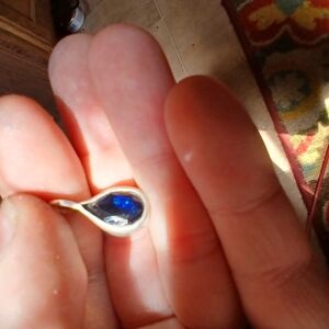 Elegant Blue and Silver Teardrop Pendant